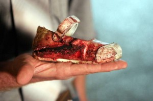 nytk_BloodychildsshoeafterrocketfiredfromGazahitIsrael